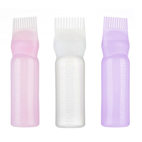 INF 3-pack applikatorflaska för hårfärgningskam, hårfärgningsborsteflaska