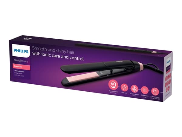 Philips StraightCare Essentiell plattång BHS378/00 Svart, Rosa Philips StraightCare Essentiell plattång BHS378/00 Svart, Rosa