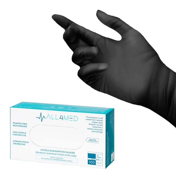 All4med engangs diagnostiske handsker i nitril sort XL