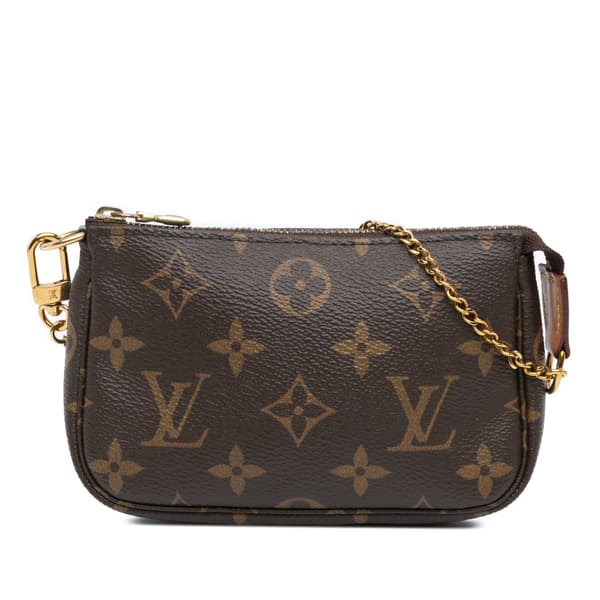 Pre-owned Louis Vuitton Monogram Mini Pochette Accessoires Brown