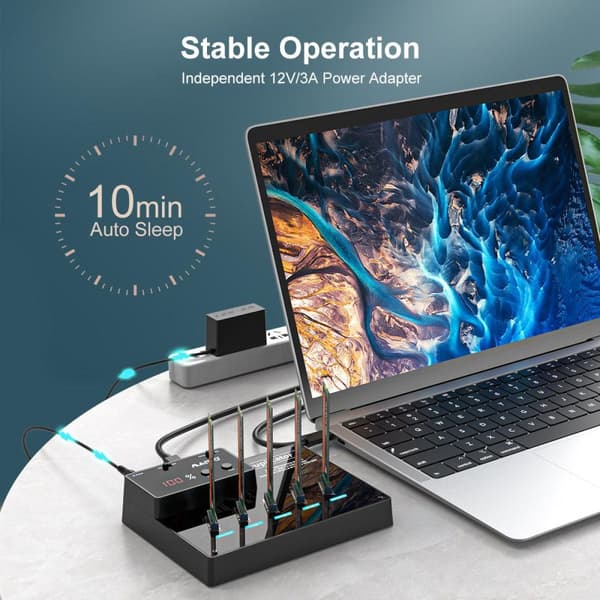 MAIWO SATA M.2 SSD Klon dokking 1 til 4 B&M Key 5 Gbps