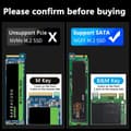 Pikkukuva 3 / 10: Maiwo K1687S Alumiini M.2 SATA SSD USB C GEN2 10Gb/s ulkoinen tallennuskehikko, B-Key- ja B&M-Key-tuki UASP, TRIM ja 6Gb/s SATAII