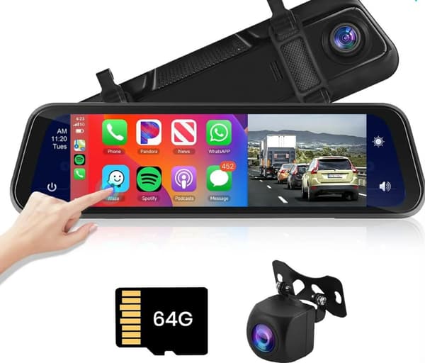 10" Dash Cam DVR 24 tunnin pysäköintitallennin laajakulma 1080PCamera-peruutuskamera. Täydellinen laitteistosarja + 64G SD-kortti