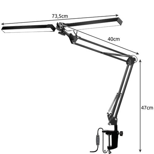 Skrivbordslampa med Stativ & Fäste - LED