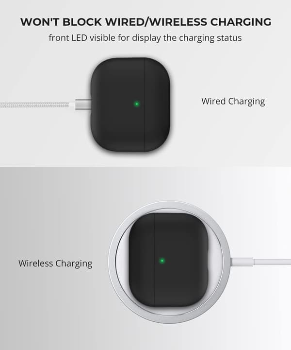 2x Svart Apple AirPods 3 skal silikon skyddsfodral för AirPods 3