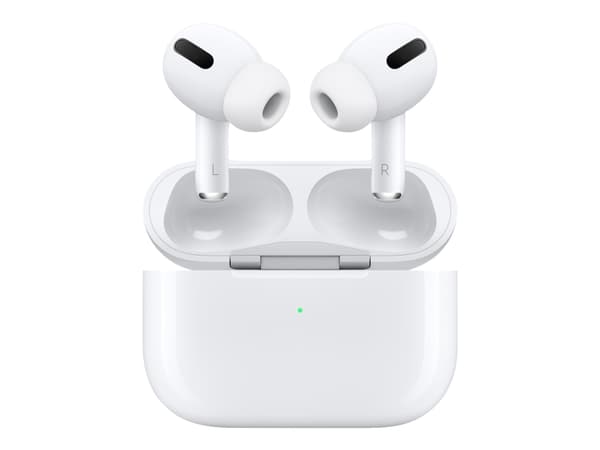 Apple AirPods Pro - 1. generationen - äkta trådlösa hörlurar med mikrofon. - öronspets - Bluetooth - aktiv brusreducering - Vit | Magsafe Laddningsvä