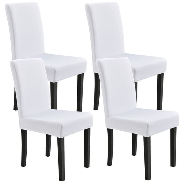 Stolsöverdrag set 4 vit elastisk [neu.haus]®