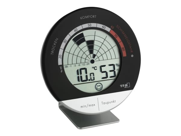 TFA Radar - Värmehygrometer - digital - svart, silver