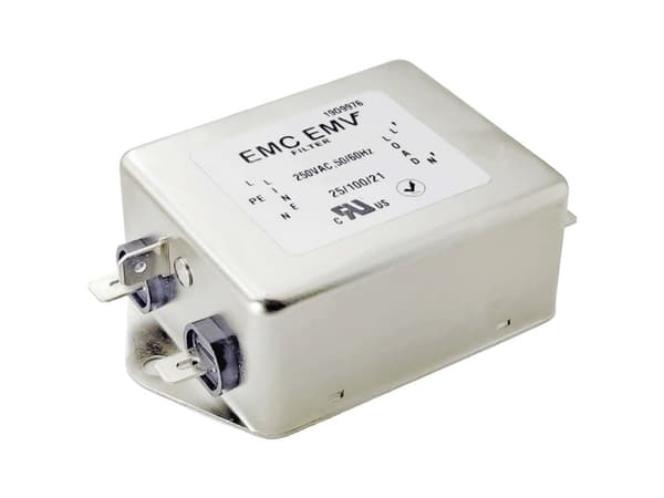Yksivaiheinen EMI-suodatin Akyga EMC EMV EN2080-1-F 1A 120-250VAC 50/60Hz