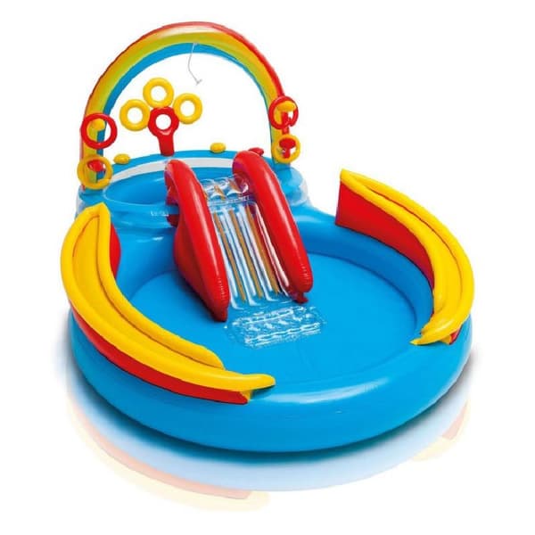Rainbow pool with inflatable slide in box 297x193x135cm 57453NP INTEX