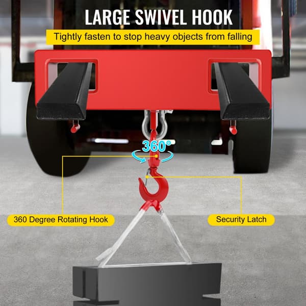 2 ton gaffeltruck lyftkrok 4000 LBS/2000KG kapacitet, gaffellyft, svängkrok, mobilkran, tillbehör.