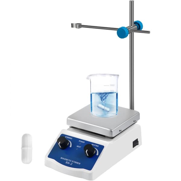 SH-2 Magneettisekoitin, 2000 ml kapasiteetti, digitaalinen näyttö, lämmityssekoitin laboratorioon.