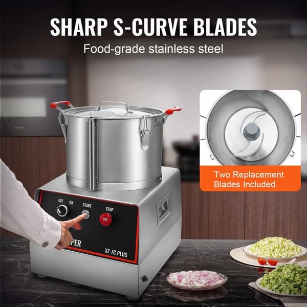 Madprocessor og grøntsagshakker 750W - 7-kvart blender i rustfrit stål til effektiv madlavning.