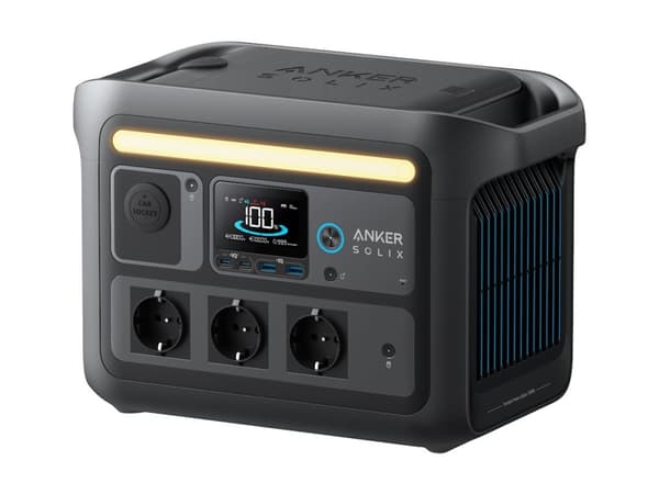 Anker SOLIX C800X - Bärbar kraftstation - AC 220-240 V - 1600 Watt - 1-fas - litium järn fosfat - 768 Wh - Wi-Fi, Bluetooth - utgångskontakter: 8 Svart