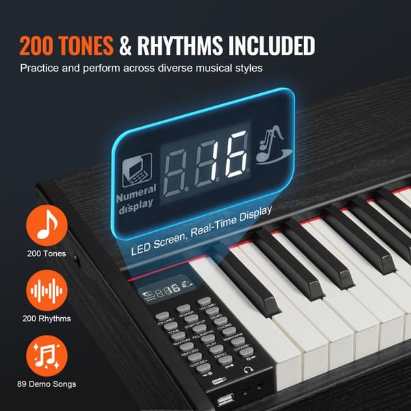 88 Nøgle Fuldvægtet Digitalklaver, Dual Tastatur, Indbyggede Højttalere, Sustain Pedal, Perfekt til Musikere og Undervisning