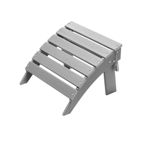 Adirondack Ottoman 16,9 L x 18,9 W x 13 H tuumaa, HDPE kokoontaittuva jalkatuki, harmaa