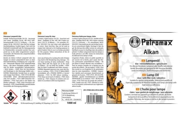 Petromax Alkan, innendørs og utendørs, 1000 ml, 85 mm, 85 mm, 265 mm, 800 g