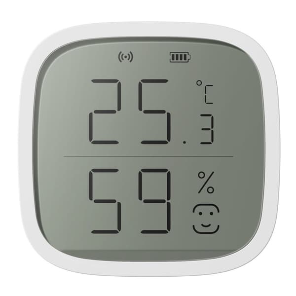 Smart temperatur- og fugtighedsføler med Zigbee og digitalt display