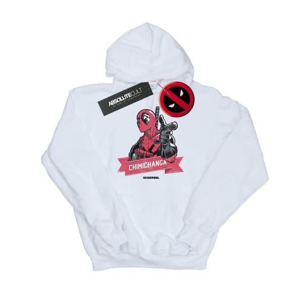 Marvel Womens/Ladies Deadpool Chimichanga Finger Hoodie White S