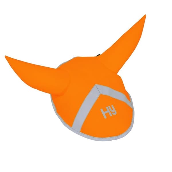 Hy Reflector Horse Ear Bonnet Orange Pony