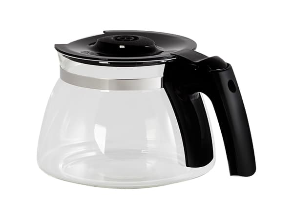 Melitta 6603038, Kannu, Enjoy Glas: Type 100201, 1017-02, Musta, Ruostumaton teräs, Läpinäkyvä, Lasi, 1 kpl