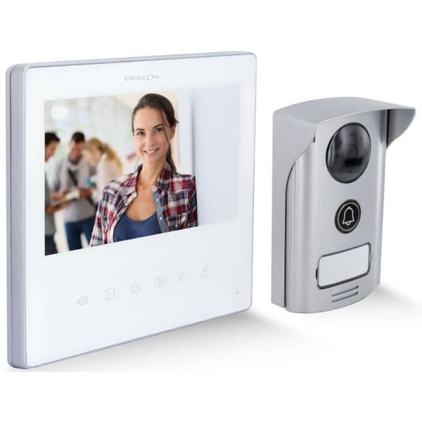 Videotelefon - CHACON - 2 trådar - 7 - Vit - Ultra Slim