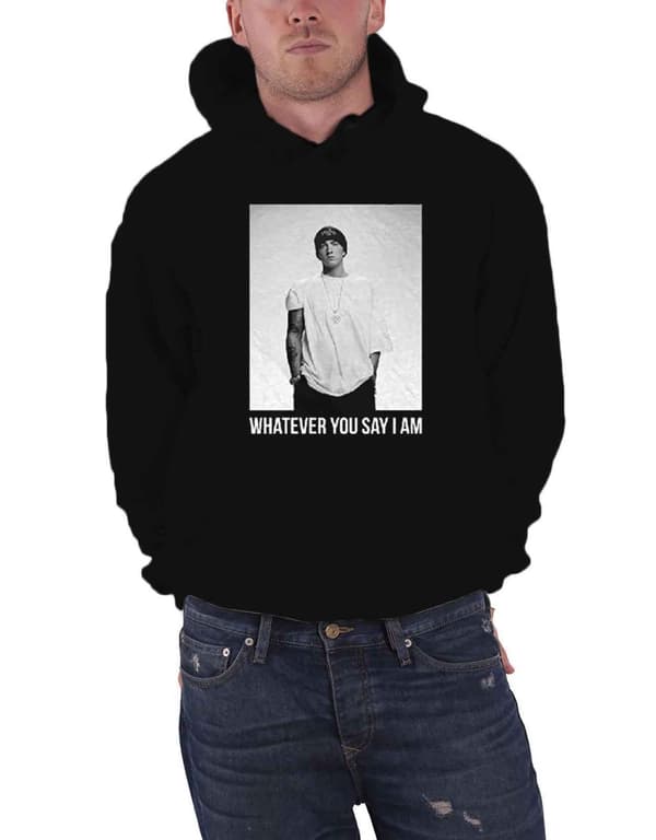 Eminem Hoodie Whatever you say I am Official Mens Black Pullover Black XL