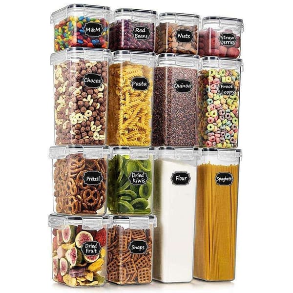 14-pack Mat Förvaring - Lufttäta Burkar med Lock - Kit 14-pack Mat Förvaring - Lufttäta Burkar med Lock - Kit