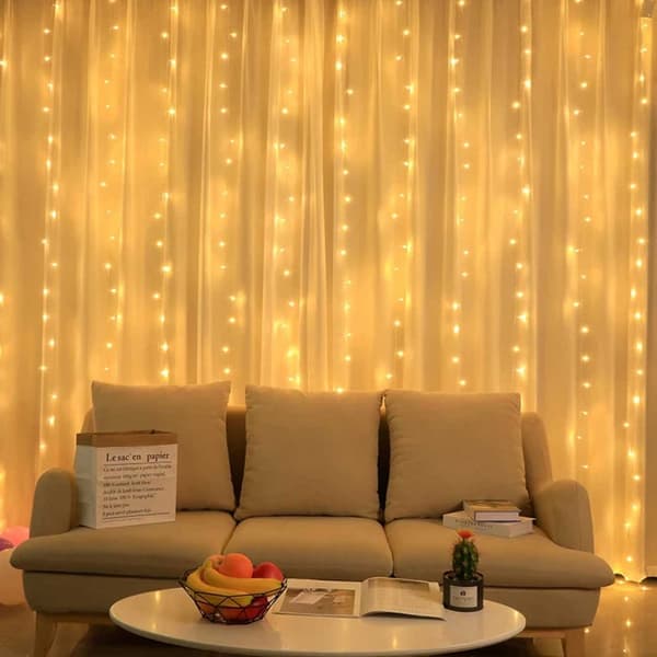 LED -gardin USB -lyssløyfe med fjernkontroll 3M varm hvit