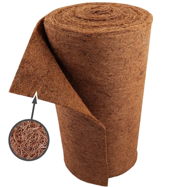 15 m Kokosfibermåtte Vinterbeskyttelse Skråmåtte Kokosfibermåtte 800 g/m² 0,25 m bred
