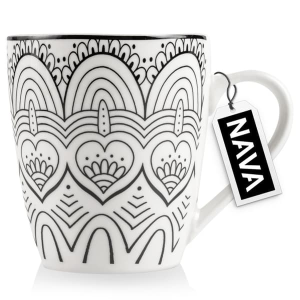 Krus i porselen til kaffe, te og andre drikker