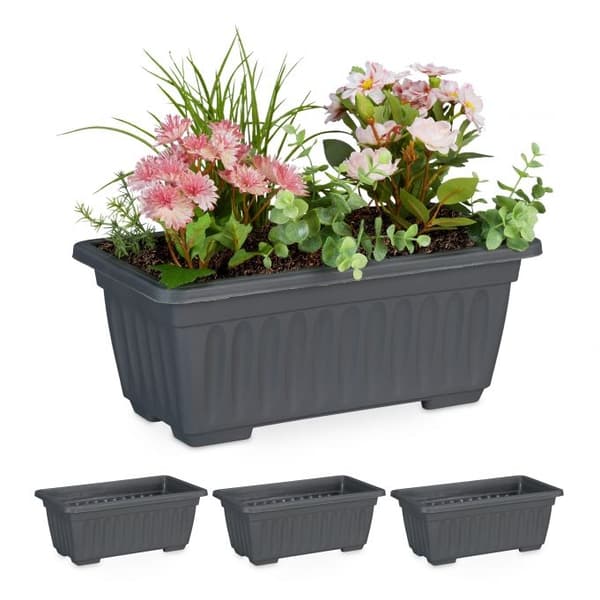 Blomsterkasse med 4 smale blomster