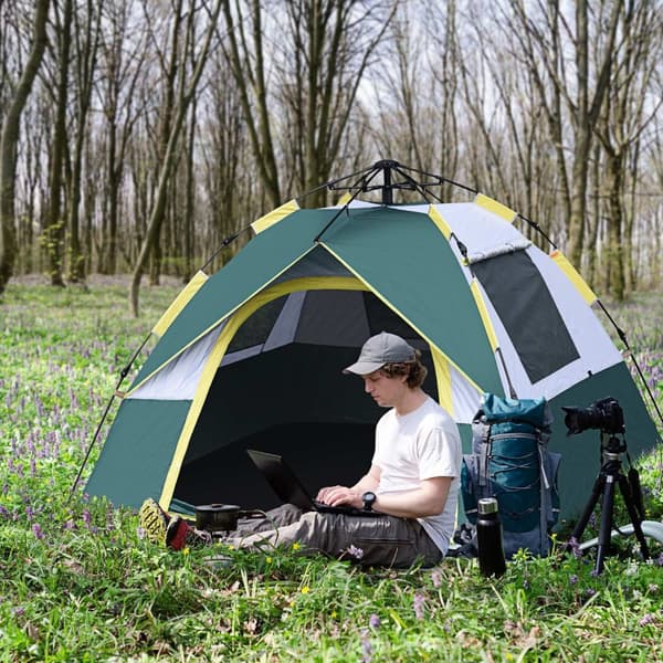 Dome Teltta 3 Hengen Polyesterivihreä 205X195X135Cm Tapit