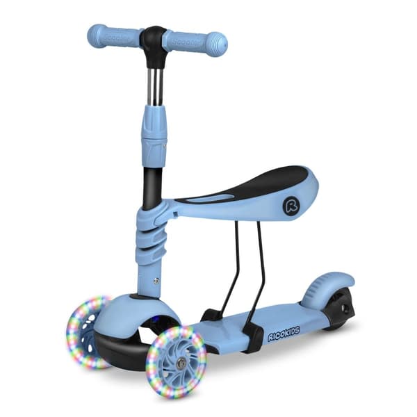 Ricokids Todi trehjulet scooter - blå/grå