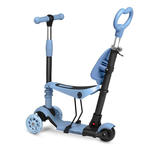 Ricokids Todi trehjulet scooter - blå/grå