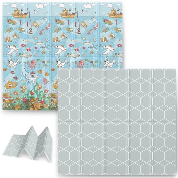 Sammenleggbar lekematte 200 x 180 x 1 cm Nukido NK-340 Ocean