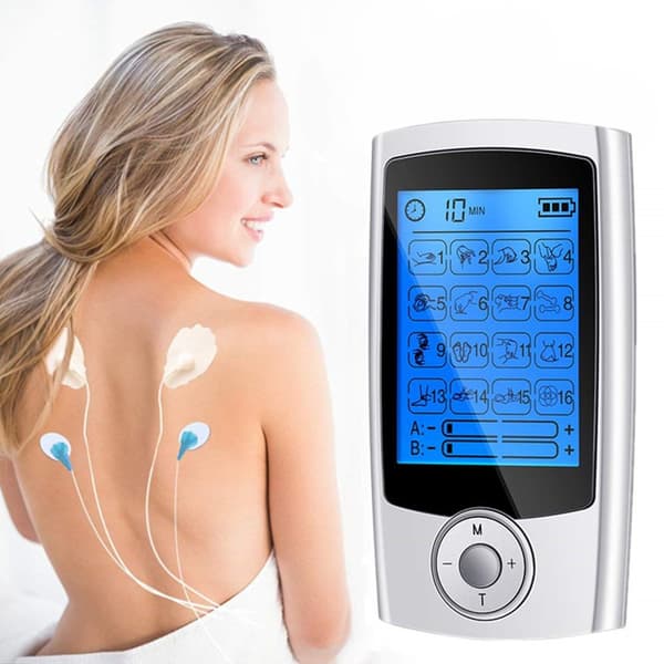 INF TENS apparat EMS muskelstimulator med 16 massagelägen Silver