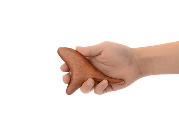 Puinen hierontatyökalu rentoutumiseen Yhdistetty kolmio & vasara Viini punainen