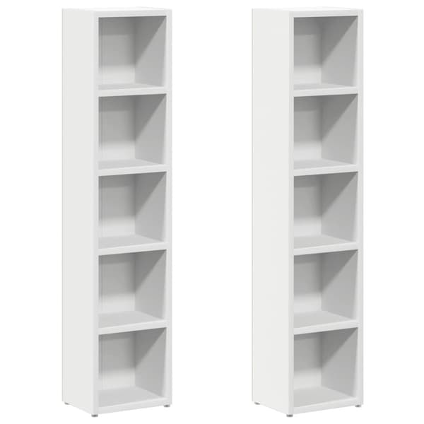 vidaXL CD-hyllor 2 st vit 21x16x93,5 cm konstruerat trä vidaXL CD-hyllor 2 st vit 21x16x93,5 cm konstruerat trä