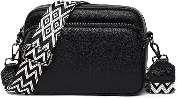 Crossbody Laukku Olkalaukku PU Nahka Musta