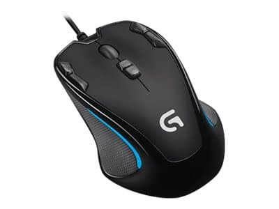 Logitech G G300s, Oikeakätinen, Optinen, USB A-tyyppi, 2500 DPI, 1 ms, Musta, Sininen