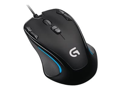 Logitech G G300s, Oikeakätinen, Optinen, USB A-tyyppi, 2500 DPI, 1 ms, Musta, Sininen musta, Sininen