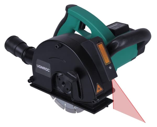 VONROC Rillefræser - Murrillefræser - 1700W – 150mm | Laser | inkl. Tilbehør og 4 diamant savklinger