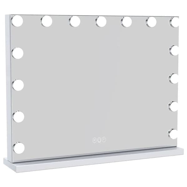 UNIQ XL Hollywood Spegel med 15 LED-lampor och touch-funktion - sminkspegel med belysning - hollywoodspegel UNIQ XL Hollywood Spegel med 15 LED-lampor och touch-funktion - sminkspegel med belysning - hollywoodspegel