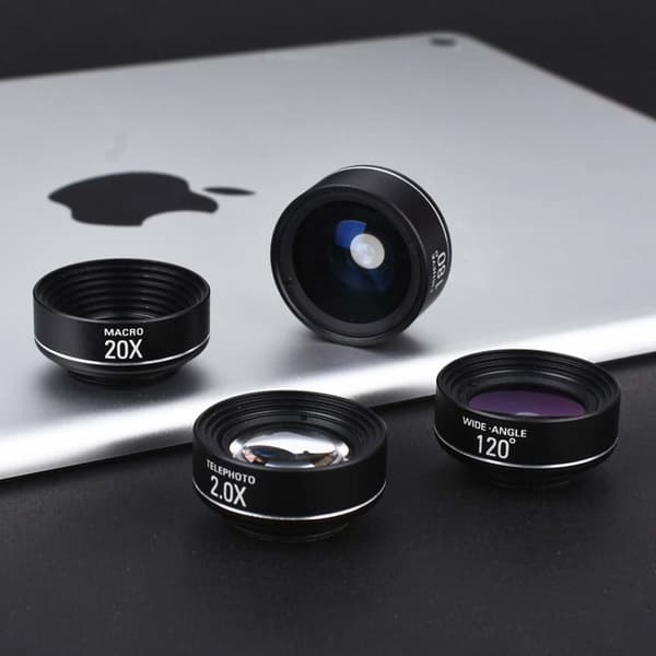 INF Mobilobjektiv 4-i-1 Fisheye + Vidvinkel + Tele + Makro