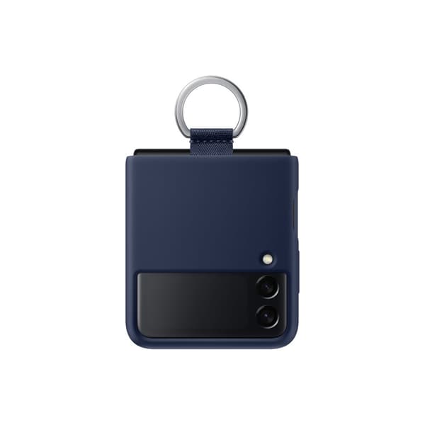 Samsung Original Galaxy Z Flip 3 Kuori Silicone Cover with Ring Navy