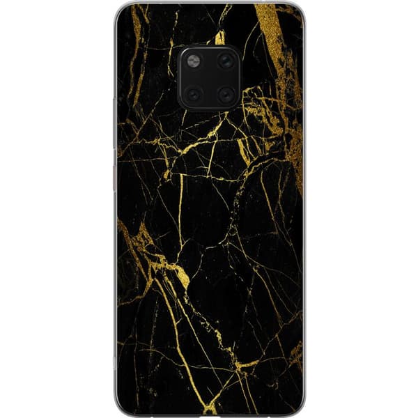Huawei Mate 20 Pro Genomskinligt Skal Marble Black&Gold