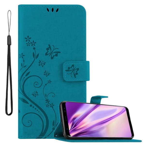 Deksel til Samsung Galaxy S8 Lommebokdeksel i blomster design med magnetisk lukking, stativfunksjon og kortplasser BLOMSTER BLÅ