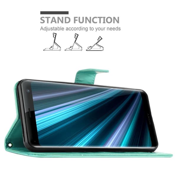 Deksel til Sony Xperia XZ3 Lommebokdeksel i blomster design med magnetisk lukking, stativfunksjon og kortplasser