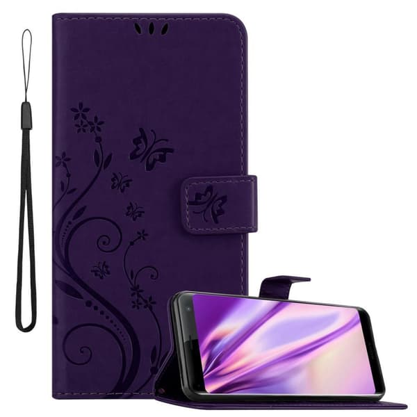 Deksel til Sony Xperia XZ3 Lommebokdeksel i blomster design med magnetisk lukking, stativfunksjon og kortplasser BLOMSTER LILLA